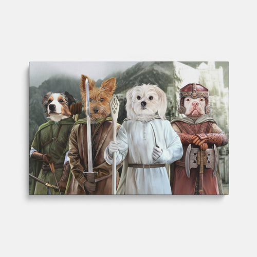 Crown and Paw - Canvas The Four Pawtectors - Custom Pet Canvas 8" x 10" / Background 1