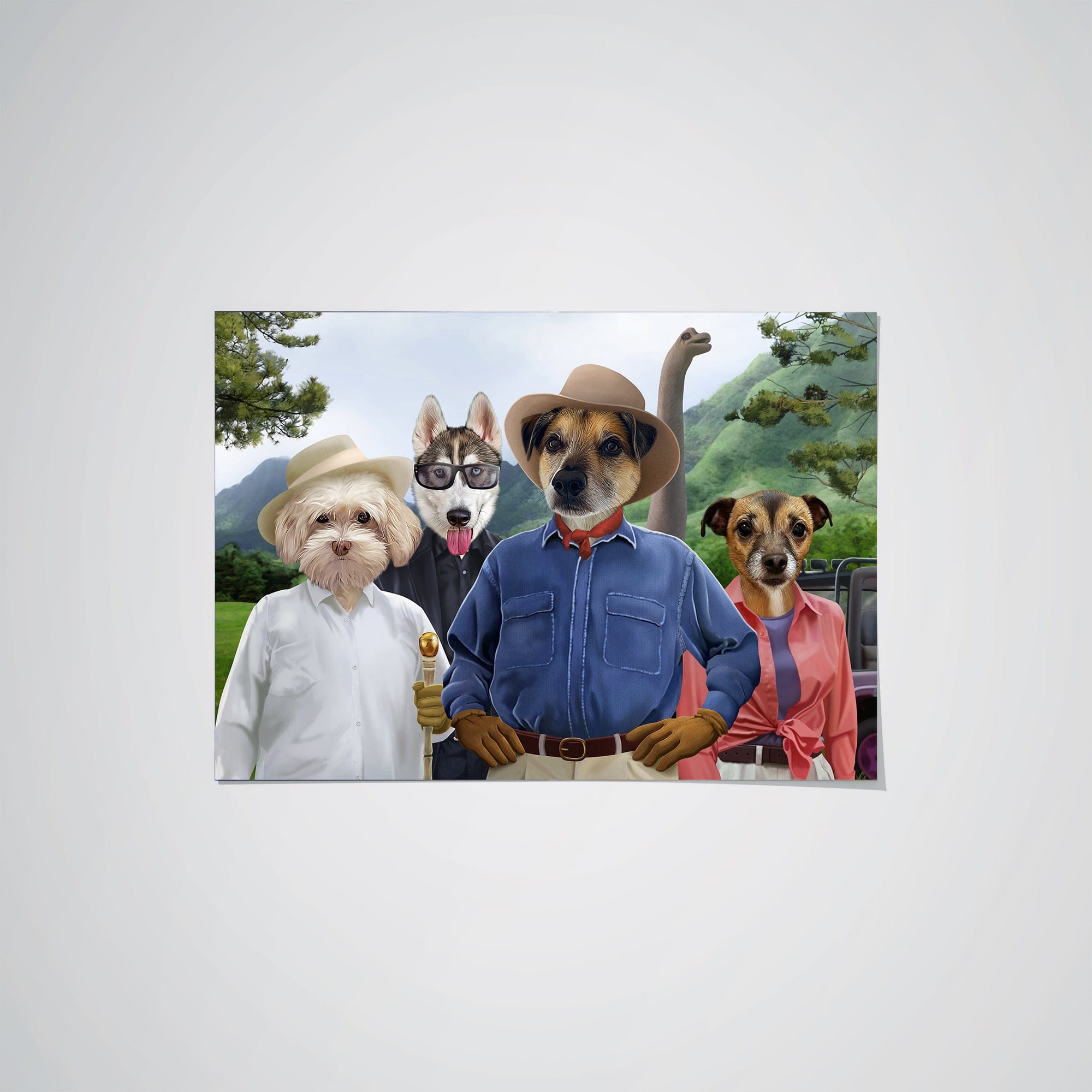 Crown and Paw - Poster The Jurassic Explorers - Custom Pet Poster