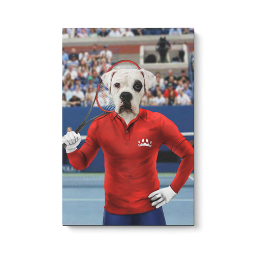 Crown and Paw - Canvas Male Tennis Player - Custom Pet Canvas
