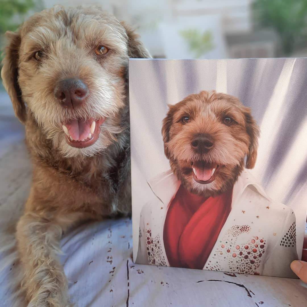 Crown and Paw - Canvas The Rock God - Custom Pet Canvas