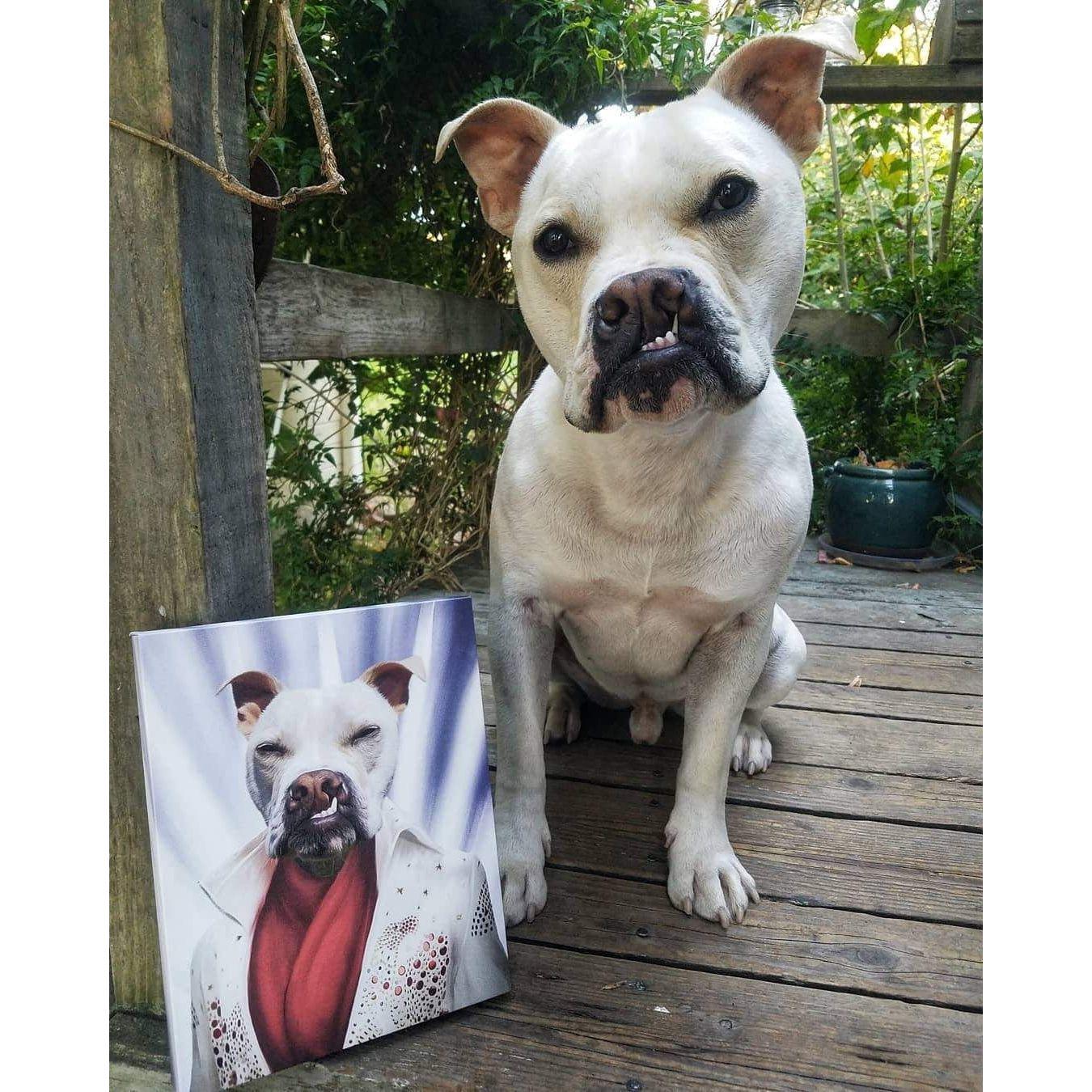 Crown and Paw - Canvas The Rock God - Custom Pet Canvas