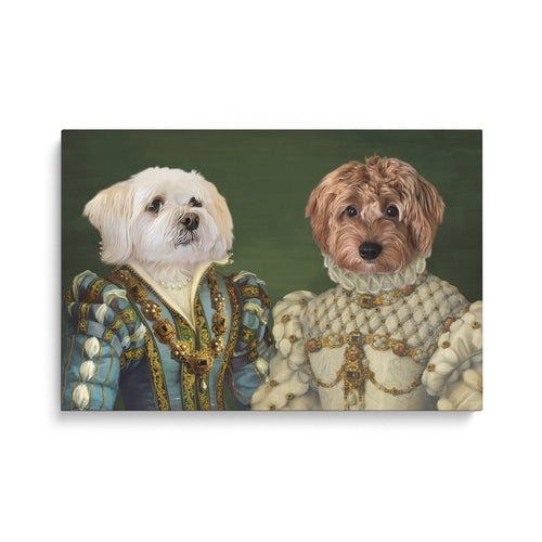 Crown and Paw - Canvas The Sapphire Queen and Princess - Custom Pet Canvas