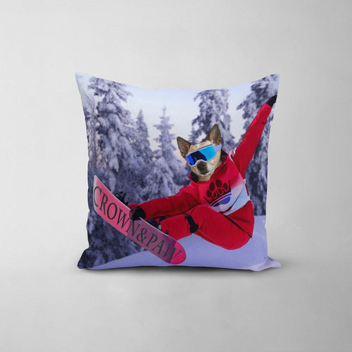 Crown and Paw - Throw Pillow The Snowboarder - Custom Throw Pillow