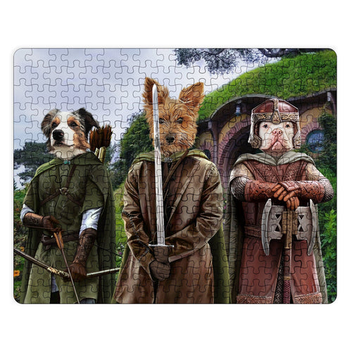 Crown and Paw - Puzzle The Three Pawtectors - Custom Puzzle 11" x 14" / Background 2