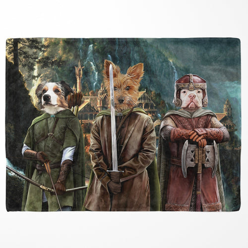 Crown and Paw - Blanket The Three Pawtectors - Custom Pet Blanket 30" x 40" / Background 3