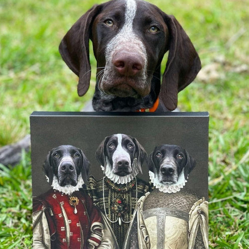 Crown and Paw - Canvas The Three Queens - Custom Pet Canvas