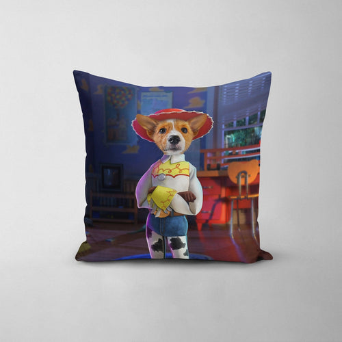 Crown and Paw - Throw Pillow The Toy Cowgirl - Custom Throw Pillow