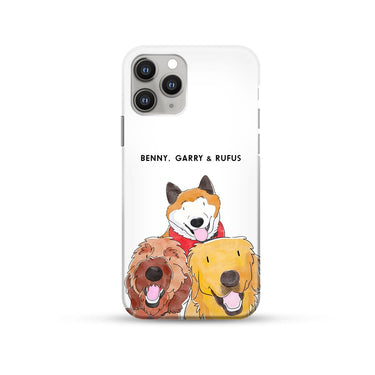 Watercolor Pet Portrait Phone Case - Three Pets