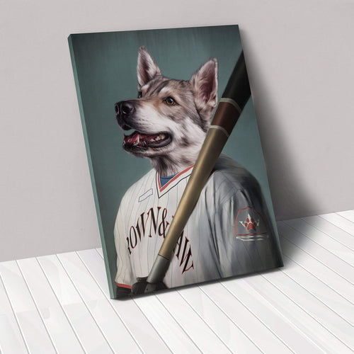 Crown and Paw - Canvas The Baseball Player - Custom Pet Canvas