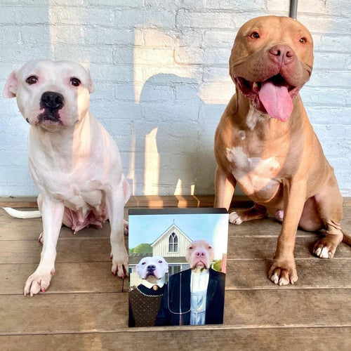 Crown and Paw - Canvas The American Gothic - Custom Pet Canvas