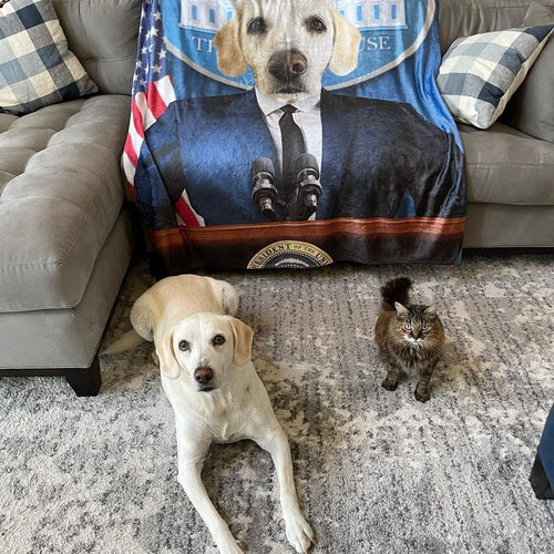 Crown and Paw - Blanket The Pawresident - Custom Pet Blanket