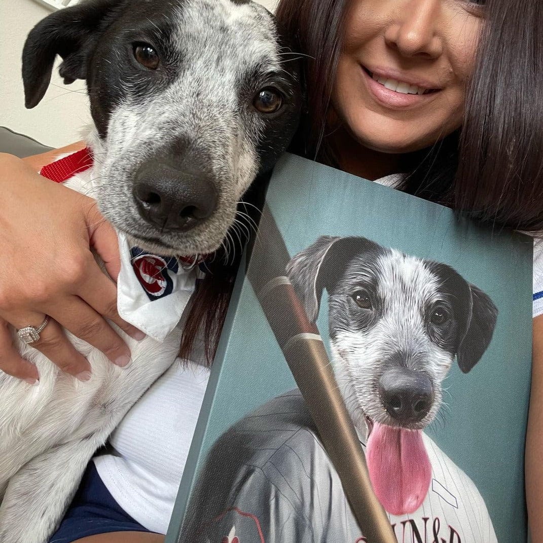Crown and Paw - Canvas The Baseball Player - Custom Pet Canvas