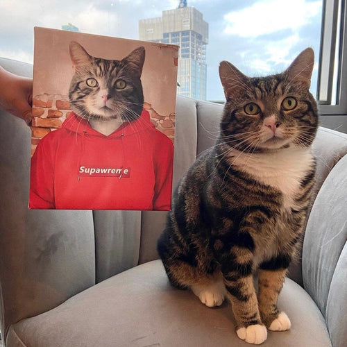Crown and Paw - Canvas The Hypebeast - Custom Pet Canvas 8" x 10" / Red