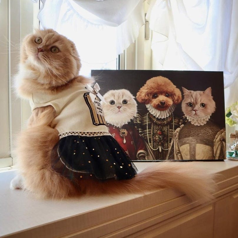 Crown and Paw - Canvas The Three Queens - Custom Pet Canvas