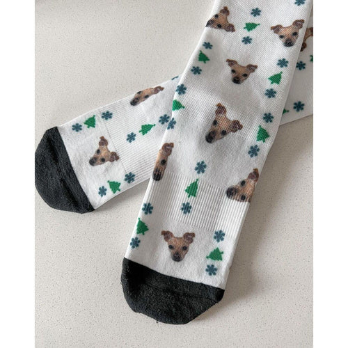 Crown and Paw - Custom Clothing Custom Christmas Pet Face Socks